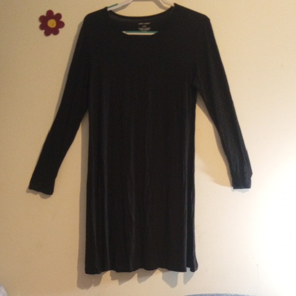 West Loop Charcoal Black Long Sleeve Top/Dress